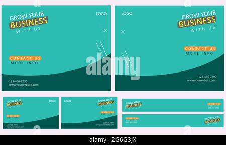 Ensemble de modèles d'affiches pour les agences commerciales Illustration de Vecteur