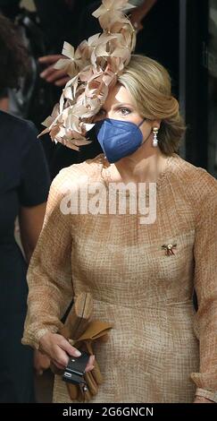 Berlin, Allemagne. 06e juillet 2021. La reine Maxima des pays-Bas entre dans la séance plénière du Bundesrat portant un masque buccal et nasal. Credit: Wolfgang Kumm/dpa/Alay Live News Banque D'Images