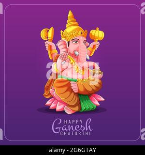 Ganesh chaturthi carte de voeux vectoriel Illustration de Vecteur