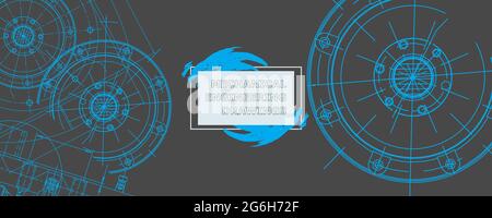Dessin d'ingénierie mécanique. Dessin abstrait. Papier peint technologique d'ingénierie Illustration de Vecteur