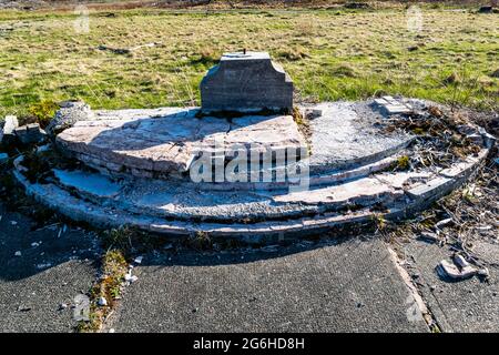 Abandonné le monument chrétien sur le campus original d'une école catholique appelée Mount Saint Vincent University bruni en 1951 Banque D'Images