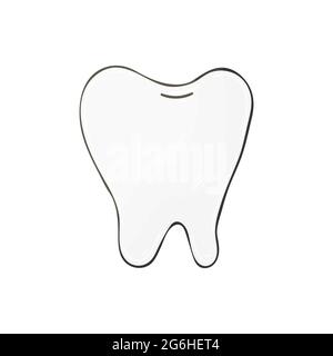 Icône médicale. Illustration vectorielle en mode dessin à la main. Isolé sur fond blanc. Instrument médical. Dent saine Illustration de Vecteur