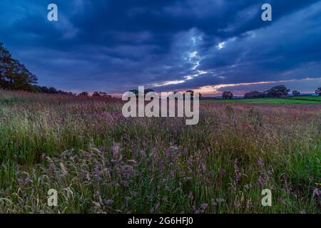 Coucher de soleil en Angleterre, Robin des Bois grève dans Peak District Banque D'Images