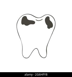 Icône Contour Medical. Isolé. Illustration vectorielle en mode dessin à la main. Instrument médical. Endoloris. Caries Illustration de Vecteur