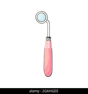 Icône médicale. Illustration vectorielle en mode dessin à la main. Isolé sur fond blanc. Instrument médical. Miroir dentaire Illustration de Vecteur