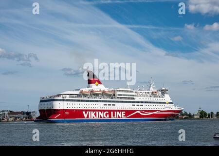 Bateau de croisière ou ferry M/S Gabriella de la société de transport Viking Line au départ d'Helsinki, Finlande Banque D'Images