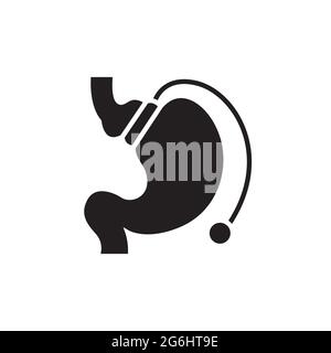 Icône de ligne de couleur de bande lap gastrique. Elément vectoriel isolé. Pictogramme de contour pour la page Web, l'application mobile, la promotion Illustration de Vecteur