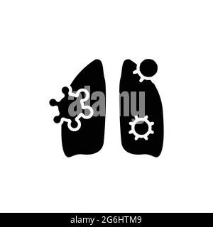 Icône de la ligne de couleur des poumons de maladies infectieuses. Elément vectoriel isolé. Pictogramme de contour pour la page Web, l'application mobile, la promotion Illustration de Vecteur