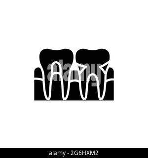Icône de la ligne de couleur des maladies parodontales. Elément vectoriel isolé. Pictogramme de contour pour la page Web, l'application mobile, la promotion Illustration de Vecteur