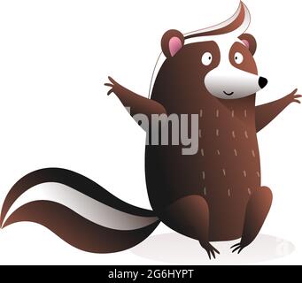 Adorable petit mouffette ou personnage Raccoon Cub Illustration de Vecteur