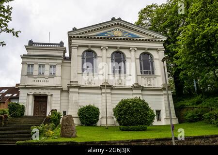 Façade extérieure de la salle de Freemason à Flensburg Schleswig Holstein Allemagne en Europe Banque D'Images