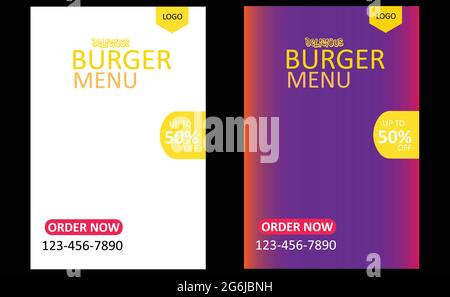 Modèle d'affiche pour le menu délicieux hamburger Illustration de Vecteur