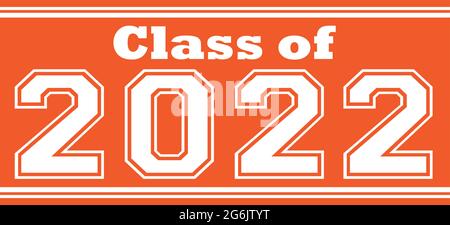 Bannière de classe 2022 avec fond orange Illustration de Vecteur