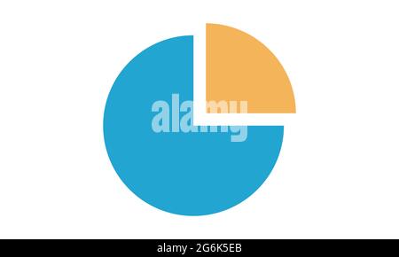 Icône de graphique circulaire isolée sur une image vectorielle d'arrière-plan blanche Illustration de Vecteur