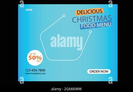 Modèle de circulaire pour le menu délicieux des aliments de noël Illustration de Vecteur