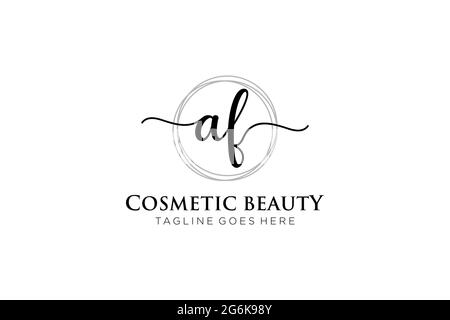 AF logo féminin beauté monogramme et élégant logo design, écriture logo de la signature initiale, mariage, mode, floral et botanique avec la création Illustration de Vecteur