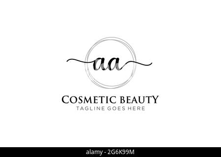 AA logo féminin beauté monogramme et élégant logo design, écriture logo de la signature initiale, mariage, mode, floral et botanique avec la création Illustration de Vecteur