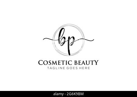 BP logo féminin beauté monogramme et élégant logo design, écriture logo de la signature initiale, mariage, mode, floral et botanique avec la création Illustration de Vecteur