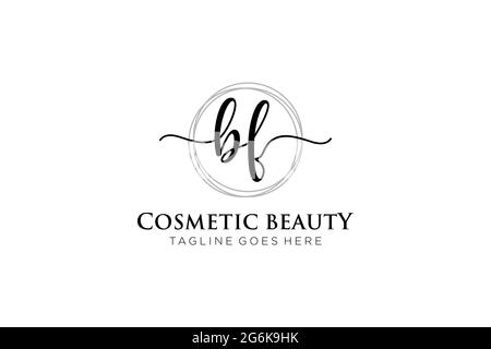 BF logo féminin beauté monogramme et élégant logo design, écriture logo de la signature initiale, mariage, mode, floral et botanique avec la création Illustration de Vecteur