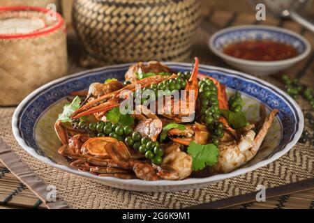 Crabe Kampot. Crabe poivre. Asie du Sud-est Cambodge alimentation Banque D'Images