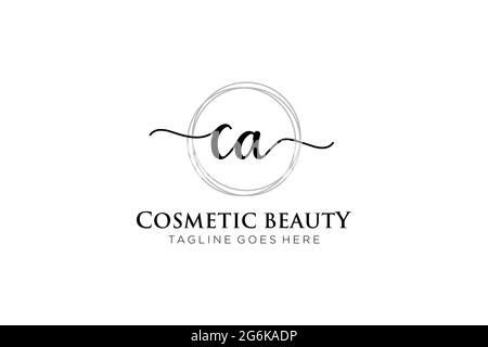 CA logo femme beauté monogramme et élégant logo design, écriture logo de la signature initiale, mariage, mode, floral et botanique avec la création Illustration de Vecteur