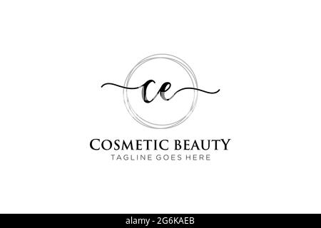 Ce logo féminin beauté monogramme et élégant logo design, écriture logo de la signature initiale, mariage, mode, floral et botanique avec la création Illustration de Vecteur