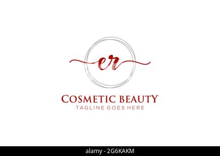 Er logo féminin beauté monogramme et élégant logo design, écriture logo de la signature initiale, mariage, mode, floral et botanique avec la création Illustration de Vecteur