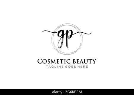 GP logo féminin beauté monogramme et élégant logo design, écriture logo de la signature initiale, mariage, mode, floral et botanique avec la création Illustration de Vecteur