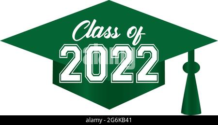 Graphique de la capsule de graduation 2022 de classe verte Illustration de Vecteur