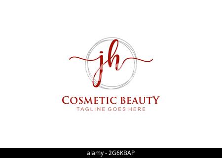 JH logo féminin beauté monogramme et élégant logo design, écriture logo de la signature initiale, mariage, mode, floral et botanique avec la création Illustration de Vecteur