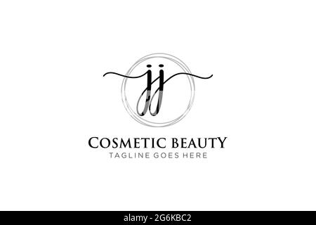 JJ logo féminin beauté monogramme et élégant logo design, écriture logo de la signature initiale, mariage, mode, floral et botanique avec la création Illustration de Vecteur