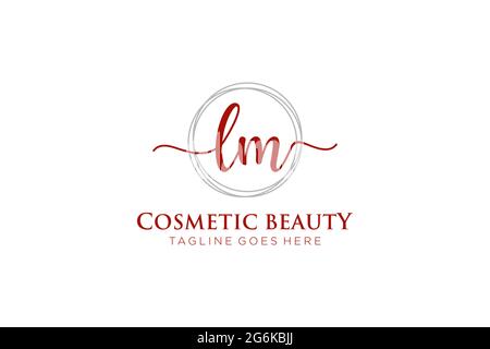 LM logo féminin beauté monogramme et élégant logo design, écriture logo de la signature initiale, mariage, mode, floral et botanique avec la création Illustration de Vecteur