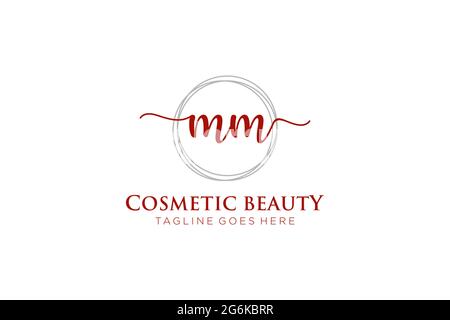 MM logo féminin beauté monogramme et élégant logo design, écriture logo de la signature initiale, mariage, mode, floral et botanique avec la création Illustration de Vecteur