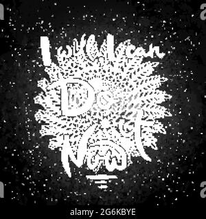 Je vais le faire maintenant. Carte de grillage à la main avec fond de fleur. Lettres de style rétro faites main. Typo vecteur vintage dessiné à la main Illustration de Vecteur