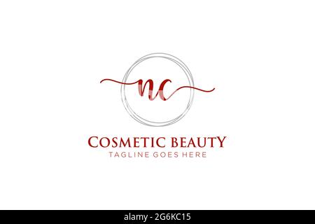 NC logo féminin beauté monogramme et élégant logo design, écriture logo de la signature initiale, mariage, mode, floral et botanique avec la création Illustration de Vecteur