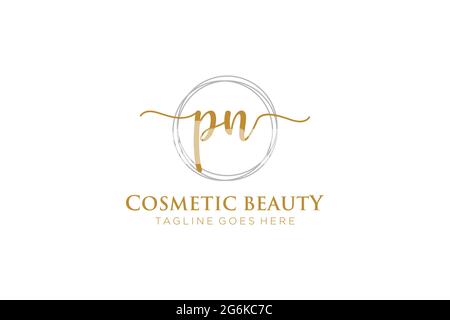 PN logo féminin beauté monogramme et élégant logo design, écriture logo de la signature initiale, mariage, mode, floral et botanique avec la création Illustration de Vecteur