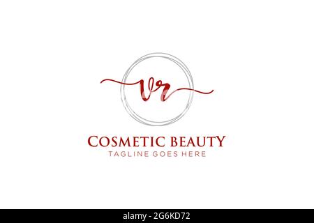 VR logo féminin beauté monogramme et élégant logo design, écriture logo de la signature initiale, mariage, mode, floral et botanique avec la création Illustration de Vecteur