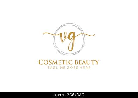 VG logo féminin beauté monogramme et élégant logo design, écriture logo de la signature initiale, mariage, mode, floral et botanique avec la création Illustration de Vecteur