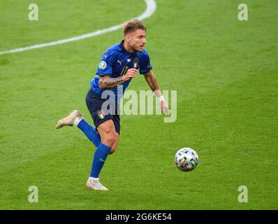 07 juillet 2021 - Italie / Espagne - UEFA Euro 2020 semi-finale - Wembley - Londres Ciro immobile crédit photo : © Mark pain / Alamy Live News Banque D'Images