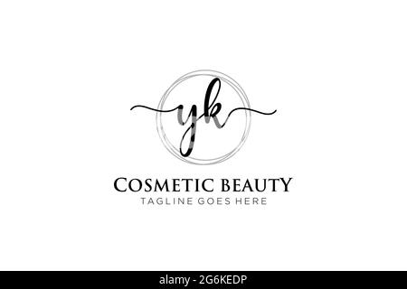 YK logo féminin beauté monogramme et élégant logo design, écriture logo de la signature initiale, mariage, mode, floral et botanique avec la création Illustration de Vecteur