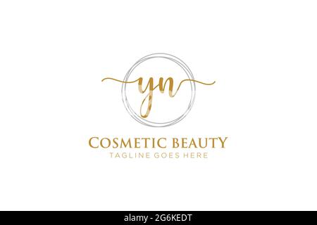 YN logo féminin beauté monogramme et élégant logo design, écriture logo de la signature initiale, mariage, mode, floral et botanique avec la création Illustration de Vecteur