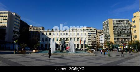 La place nationale de l'acier à Athènes, Grèce. Banque D'Images