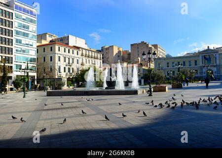 La place nationale de l'acier à Athènes, Grèce. Banque D'Images