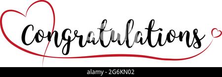 Félicitations avec cœur rouge Illustration de Vecteur