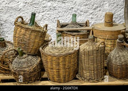 Détails à l'intérieur de l'Écomusée de Çò de Joanchiquet, à Vilamòs (Vallée de l'Aran, Catalogne, Espagne, Pyrénées) ESP: Detales del Ecomuseo Çò de Joanchiquet Banque D'Images