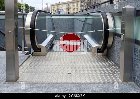 Escalier roulant cassé à Berlin Banque D'Images