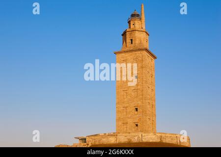 Phare de la tour Hercules à CORUNA, Galice. Espagne Banque D'Images