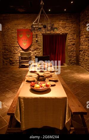 Visite à l'intérieur du château médiéval de Súria (Bages, Barcelone, Catalogne, Espagne) ESP: Visita al interior del castillo médiéval de Súria, Cataluña España Banque D'Images