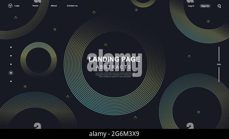 Éléments abstraits de cercles graphiques modernes. Arrière-plan géométrique coloré. Formes colorées dynamiques. Formes de composition géométrique. Bannière abstraite en dégradé Illustration de Vecteur