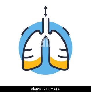 icône poumons. Système respiratoire isolé sur fond blanc. Éléments de conception, colorés. Élément pour les concepts mobiles et les applications Web. Style plat vectoriel Ill Illustration de Vecteur